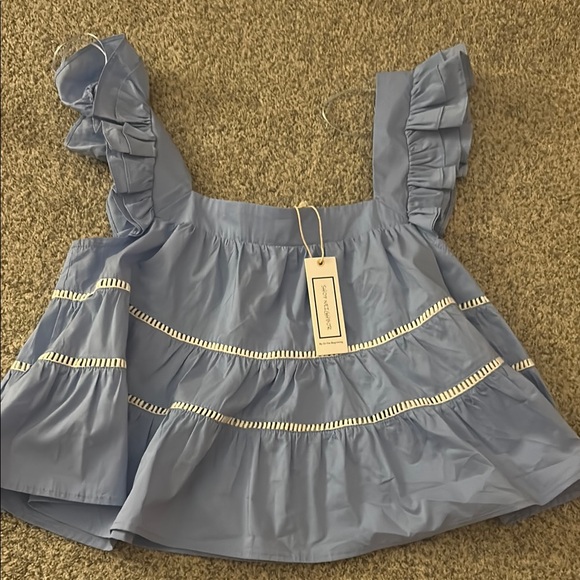 Tops - Blue Ruffled Top